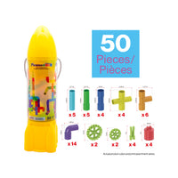 PicassoTiles 50pc Pipe Tube Construction Building Set
