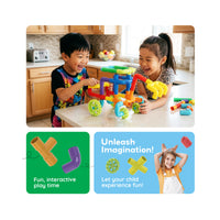 PicassoTiles Pipe Building Tube Construction Set with Wheels & Storage Backpack 76pc