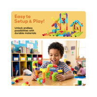 PicassoTiles Pipe Building Construction Set with Wheels & Storage Box 100pc