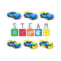 PicassoTiles LED Race Car Take-Apart Kit with Toy Drill