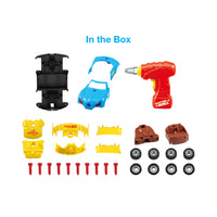 PicassoTiles LED Race Car Take-Apart Kit with Toy Drill