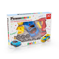 PicassoTiles LED Race Car Take-Apart Kit with Toy Drill