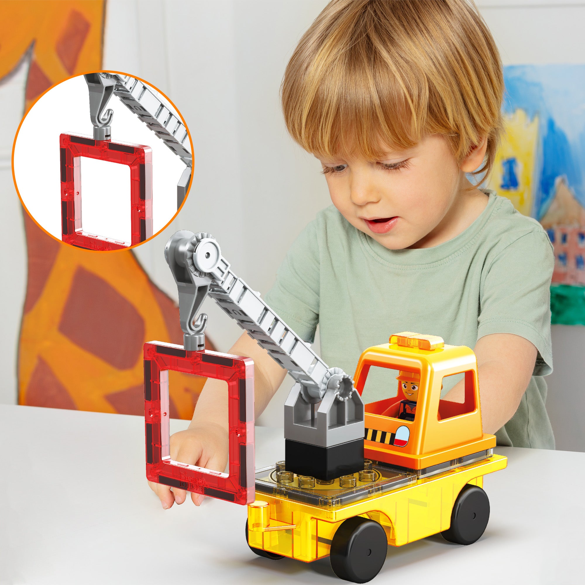 PicassoTiles 3-in-1 Magnetic Tile Building Brick Blocks Construction Set
