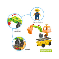 PicassoTiles Magnet Tiles Building Block 2in1 Vehicle Brick Playset