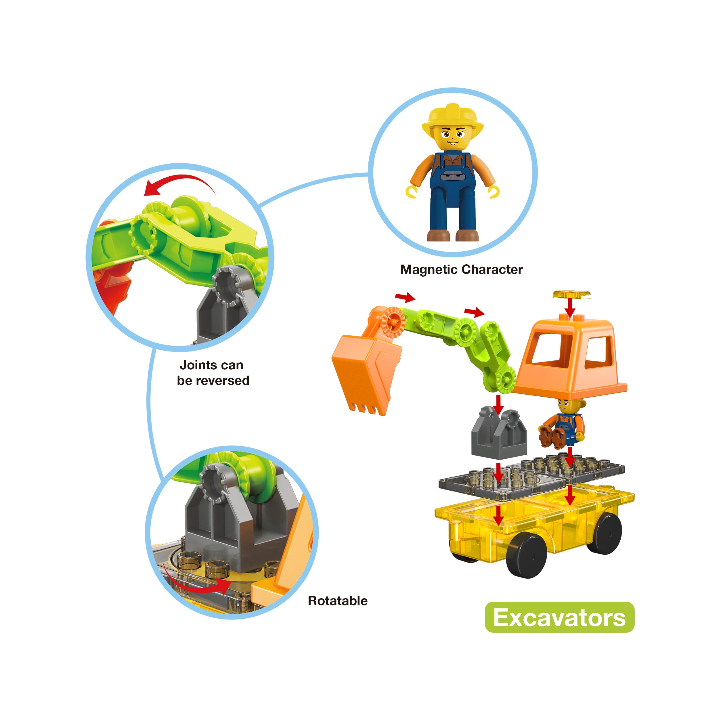 PicassoTiles Magnet Tiles Building Block 2in1 Vehicle Brick Playset