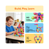 PicassoTiles 100 Piece Magnetic Stick Building Block Construction Set