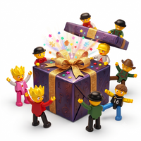 PicassoTiles Mystery Gift Box with different toy characters around it