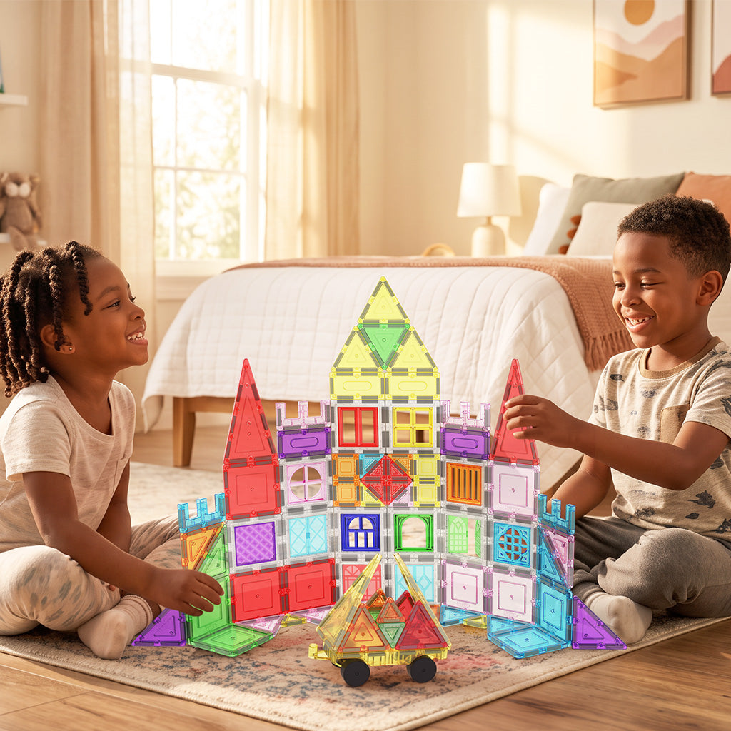 PicassoTiles Ultimate Builder 229pc Magnetic Tiles Bundle Ages 3+