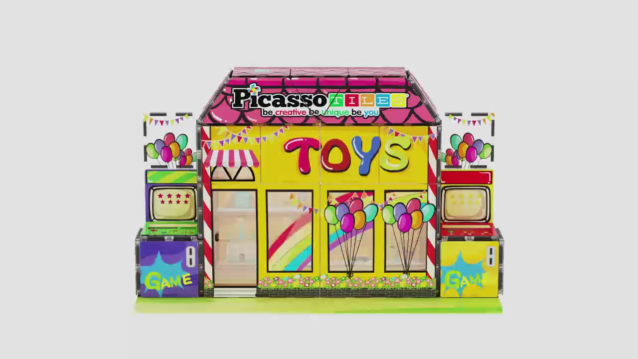 PicassoTiles Toy Store Magnetic Adventure Building Set - 60 Pieces