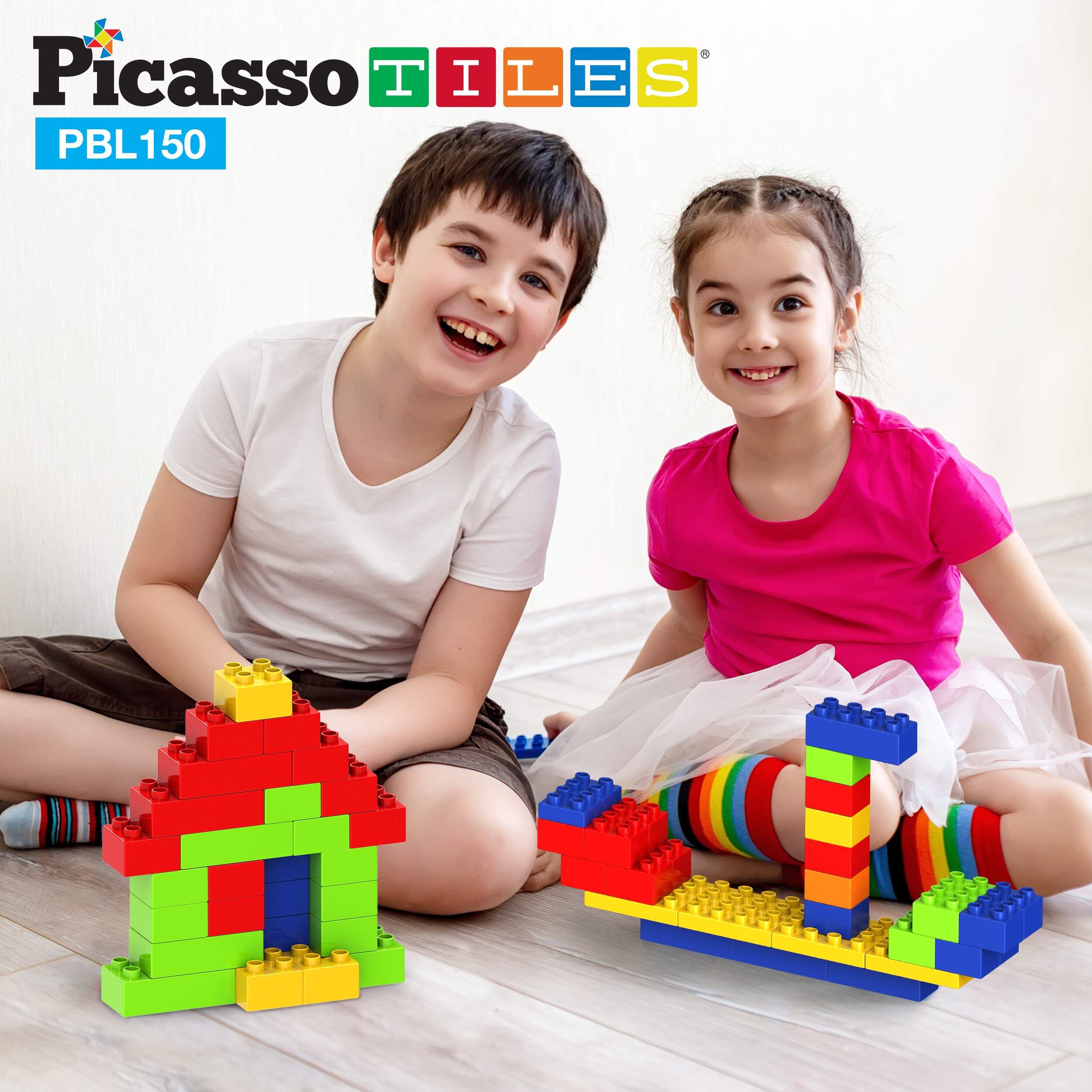 PicassoTiles Large Colorful Building Brick Block Kit