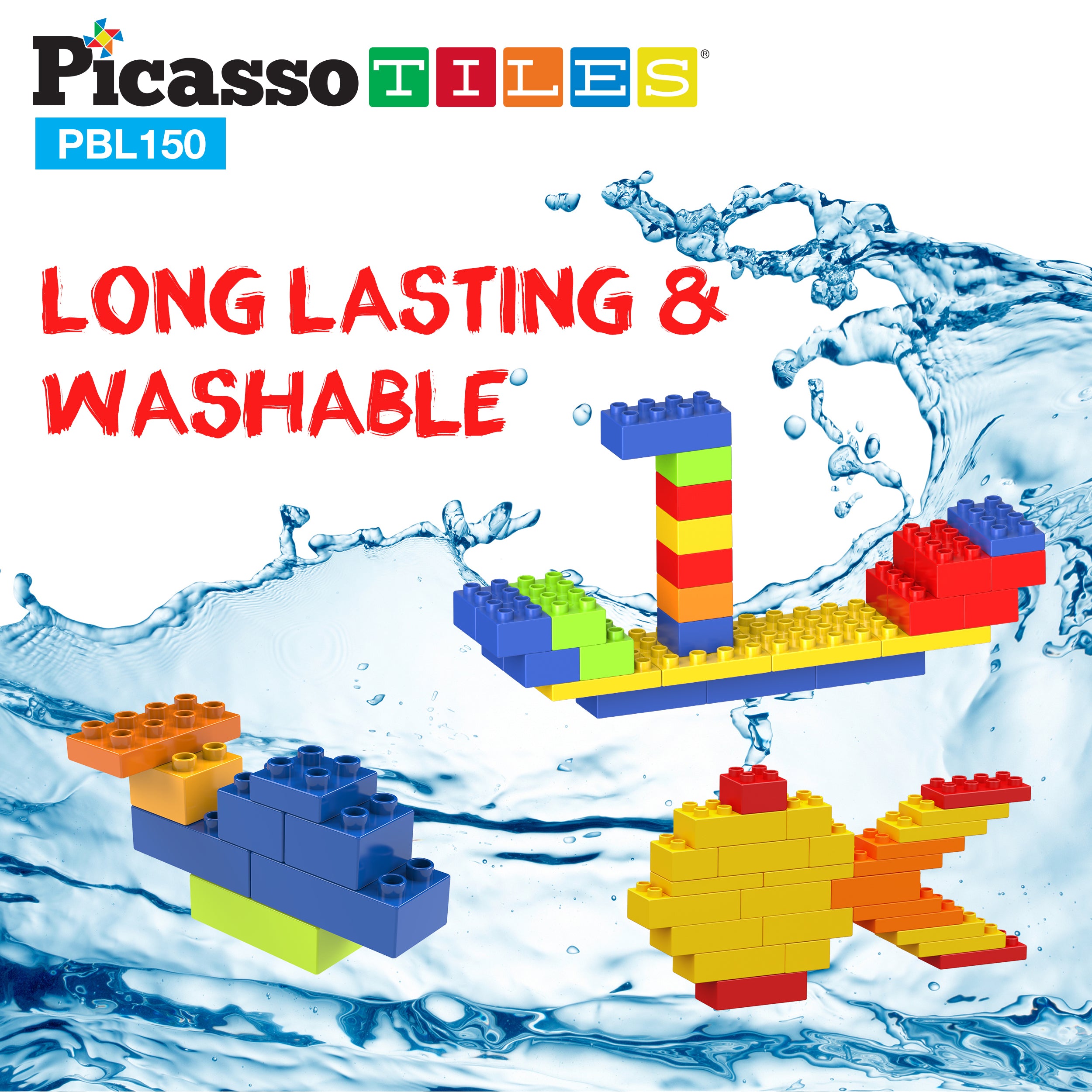 PicassoTiles Large Colorful Building Brick Block Kit