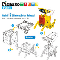PicassoTiles 12-in-1 Solar Powered Space Robot Science Kit