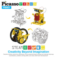 PicassoTiles 12-in-1 Solar Powered Space Robot Science Kit