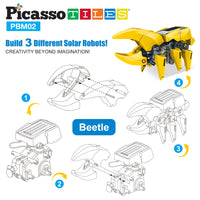 PicassoTiles 3-in-1 Solar Powered Dinosaur Robot Science Kit