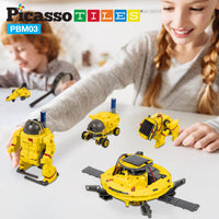 PicassoTiles 6-in-1 STEM Kids Solar Powered UFO Robot Science Kit