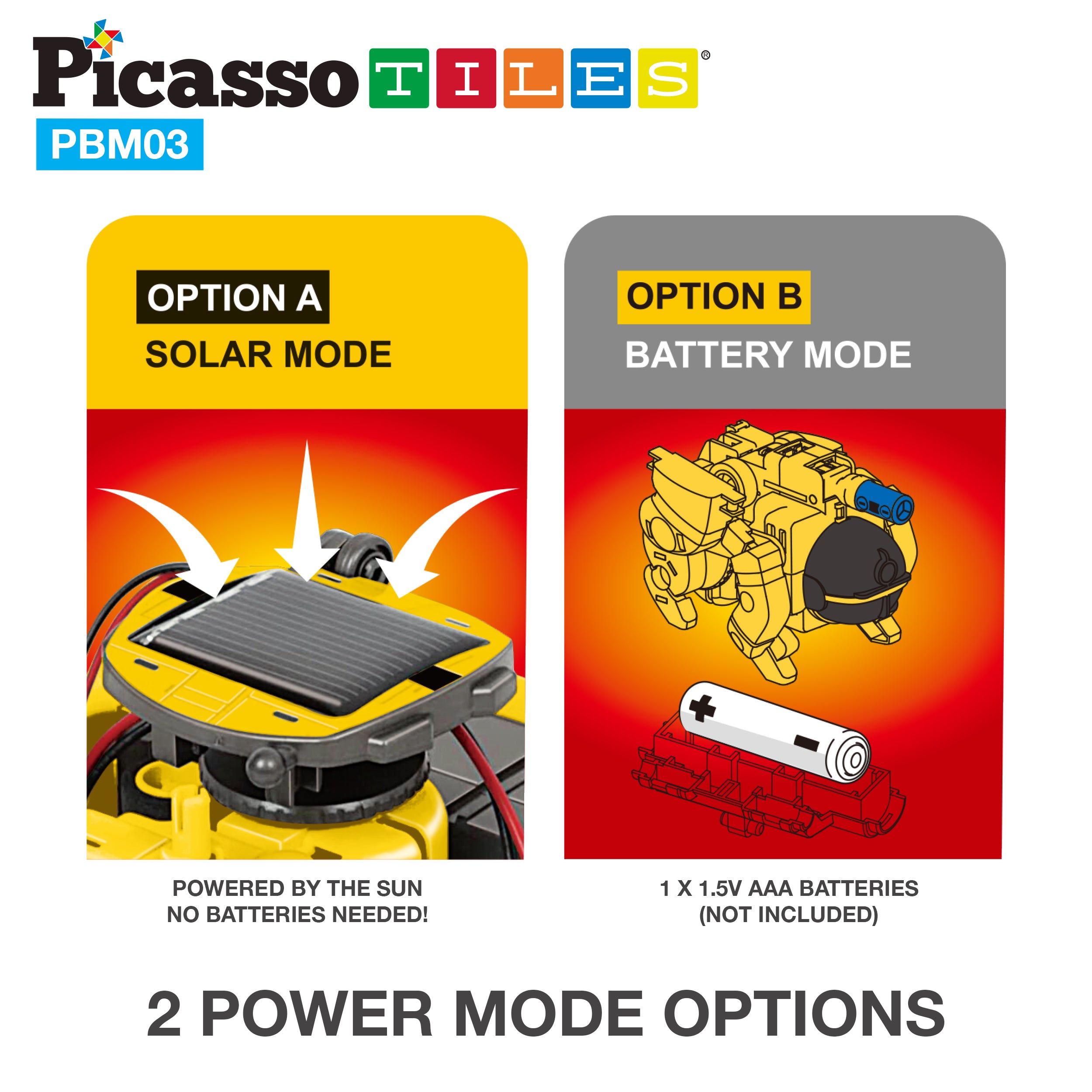 PicassoTiles 6-in-1 STEM Kids Solar Powered UFO Robot Science Kit