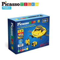 PicassoTiles 6-in-1 STEM Kids Solar Powered UFO Robot Science Kit