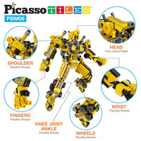 PicassoTiles Transformer Construction Robot Vehicle Block Kit PBM06