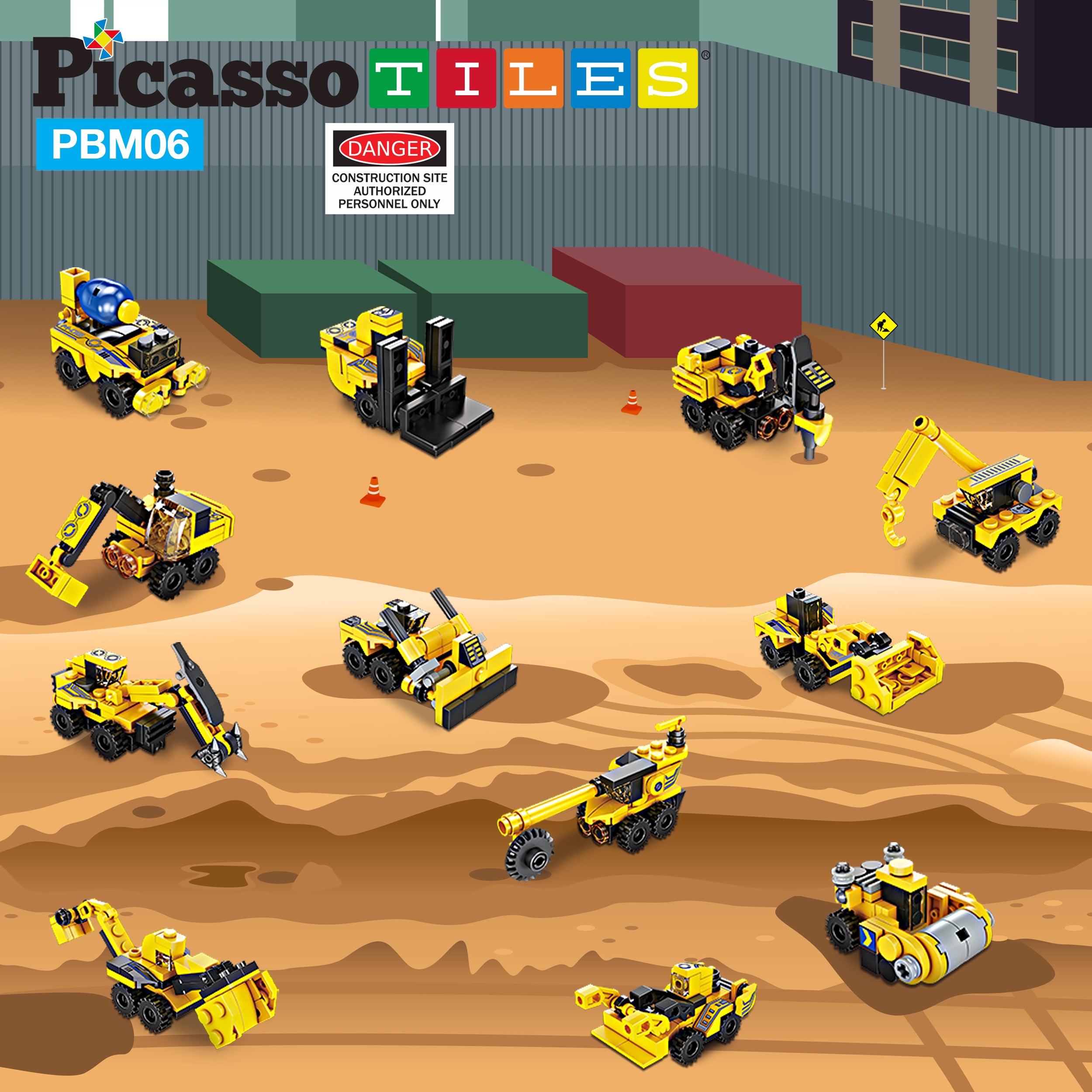 PicassoTiles Transformer Construction Robot Vehicle Block Kit PBM06