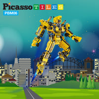 PicassoTiles Transformer Construction Robot Vehicle Block Kit PBM06