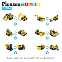 PicassoTiles Transformer Construction Robot Vehicle Block Kit PBM06