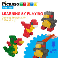 PicassoTiles 1,250 Piece Brick Block Building Set