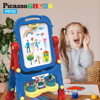 PicassoTiles 2-in-1 Easel Art Drawing Board with Accessories