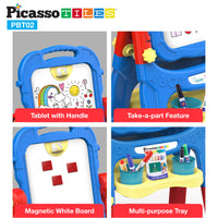 PicassoTiles 2-in-1 Easel Art Drawing Board with Accessories
