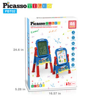 PicassoTiles 2-in-1 Easel Art Drawing Board with Accessories