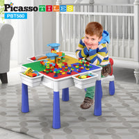 PicassoTiles Large Building Blocks Activity Center Table & Chair Set