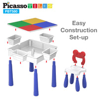PicassoTiles Large Building Blocks Activity Center Table & Chair Set