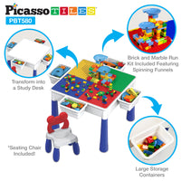PicassoTiles Large Building Blocks Activity Center Table & Chair Set