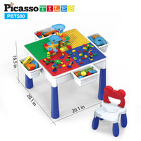 PicassoTiles Large Building Blocks Activity Center Table & Chair Set