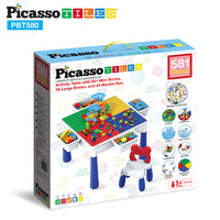 PicassoTiles Large Building Blocks Activity Center Table & Chair Set