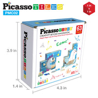 PicassoTiles 63pcs Sea Ocean Animal Magnetic Puzzle Cubes