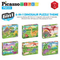 PicassoTiles 1" 20pc Magnetic Cube Puzzle Block Dinosaur Set