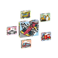 PicassoTiles 1" 20pc Magnetic Cube Puzzle Block Vehicle Set