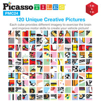 PicassoTiles 1" 20pc Magnetic Cube Puzzle Block Vehicle Set