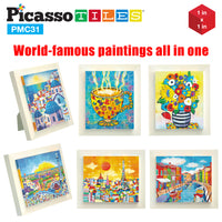 PicassoTiles Magnet Puzzle Cubes Famous Paintings with Free Frame Stand
