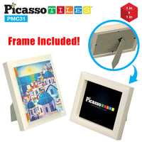 PicassoTiles Magnet Puzzle Cubes Famous Paintings with Free Frame Stand