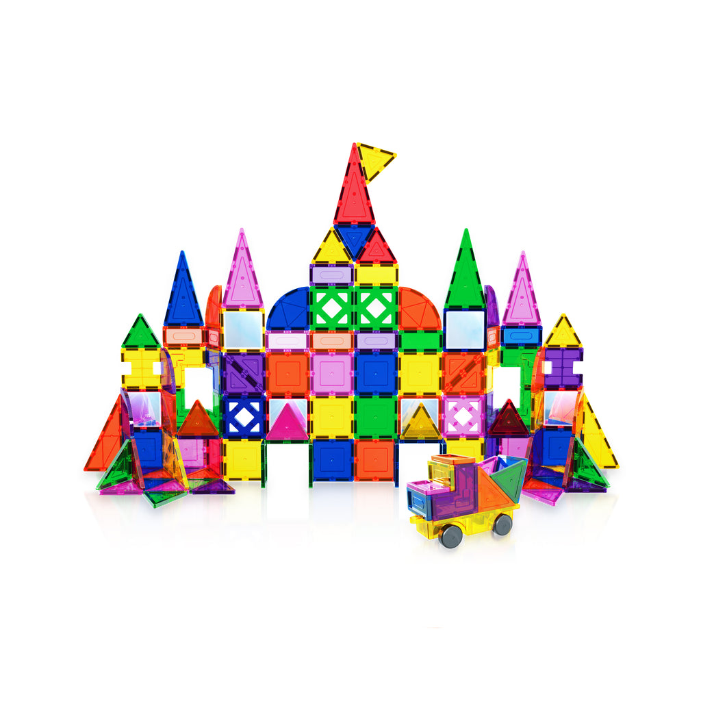 Magna-Tiles 3-D Building Set, Clear Colors - 100 pieces