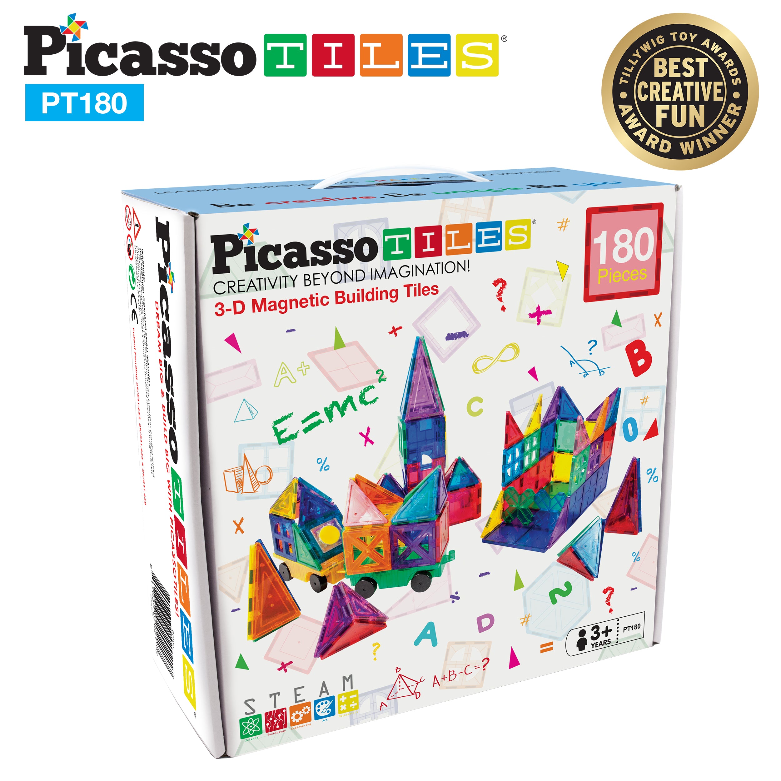 180pc Deluxe Magnetic Tile Building Set | PicassoTiles · PicassoTiles