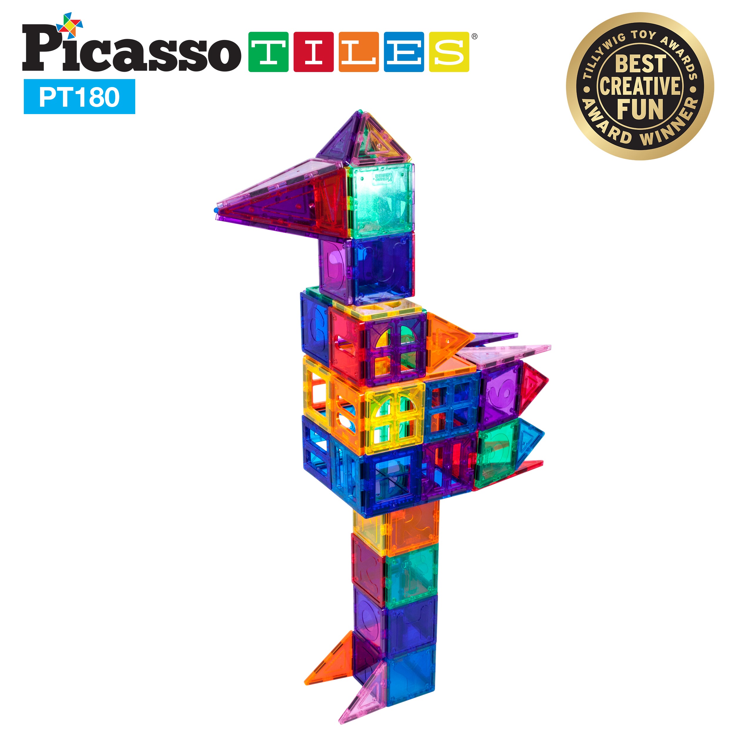 180pc Deluxe Magnetic Tile Building Set | PicassoTiles