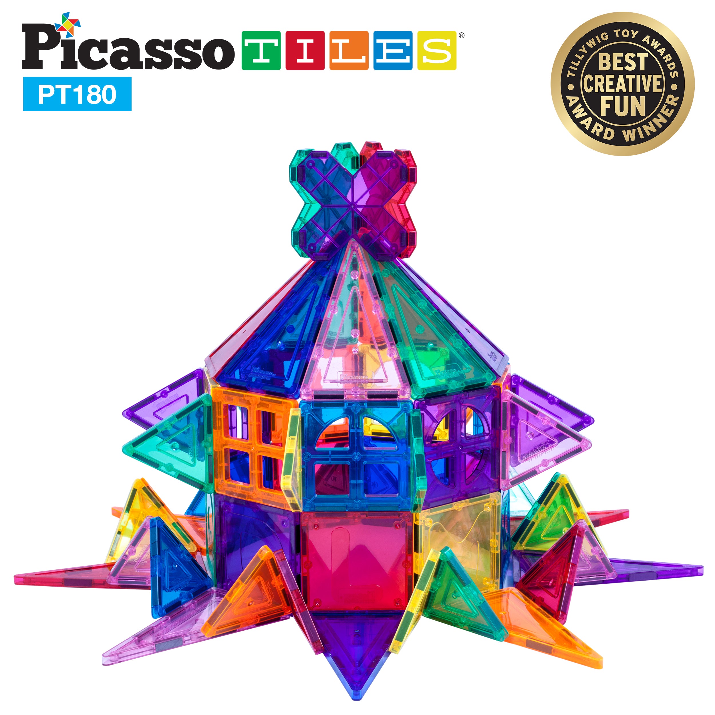 180pc Deluxe Magnetic Tile Building Set | PicassoTiles