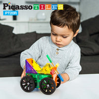 PicassoTiles 20pc Windmill & Wheel Magnetic Tile Set