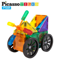 PicassoTiles 20pc Windmill & Wheel Magnetic Tile Set