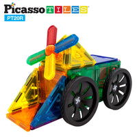PicassoTiles 20pc Windmill & Wheel Magnetic Tile Set