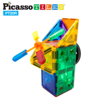 PicassoTiles 20pc Windmill & Wheel Magnetic Tile Set