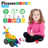 PicassoTiles 20pc Windmill & Wheel Magnetic Tile Set