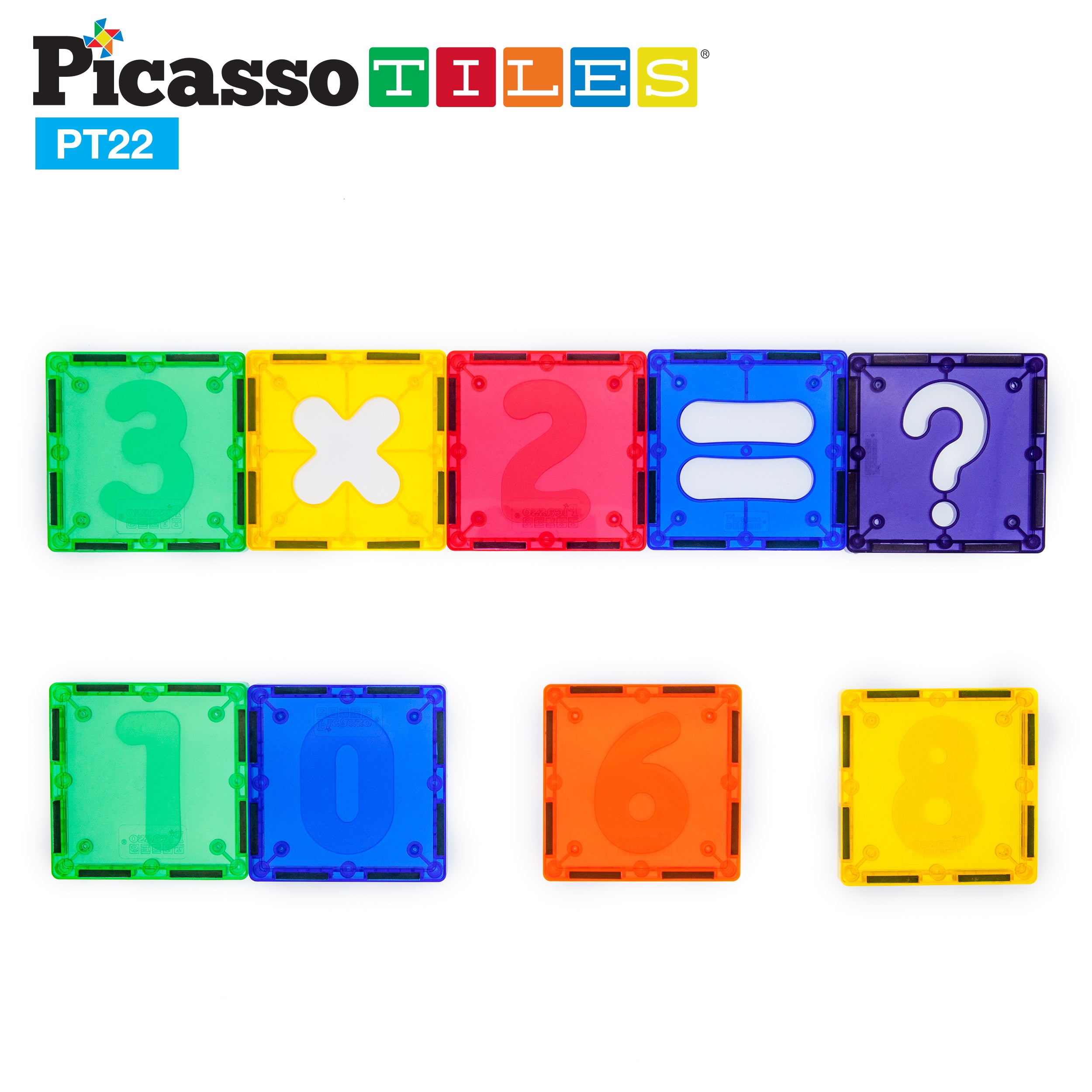 PicassoTiles Magnetic Building Block Numbers Math Set
